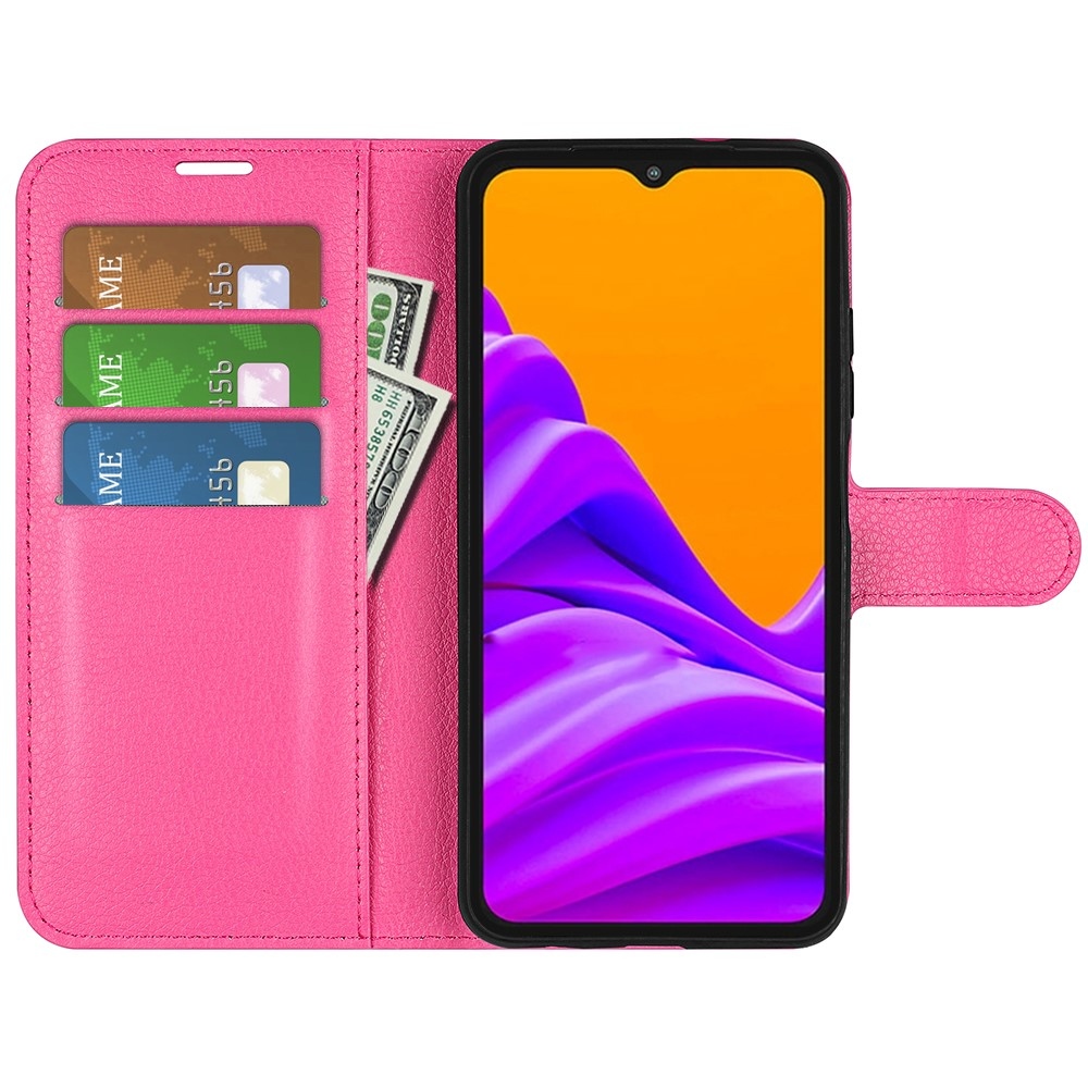 Litchi könyv tok Samsung Galaxy Xcover 7 Pro készülékhez - rózsaszínű