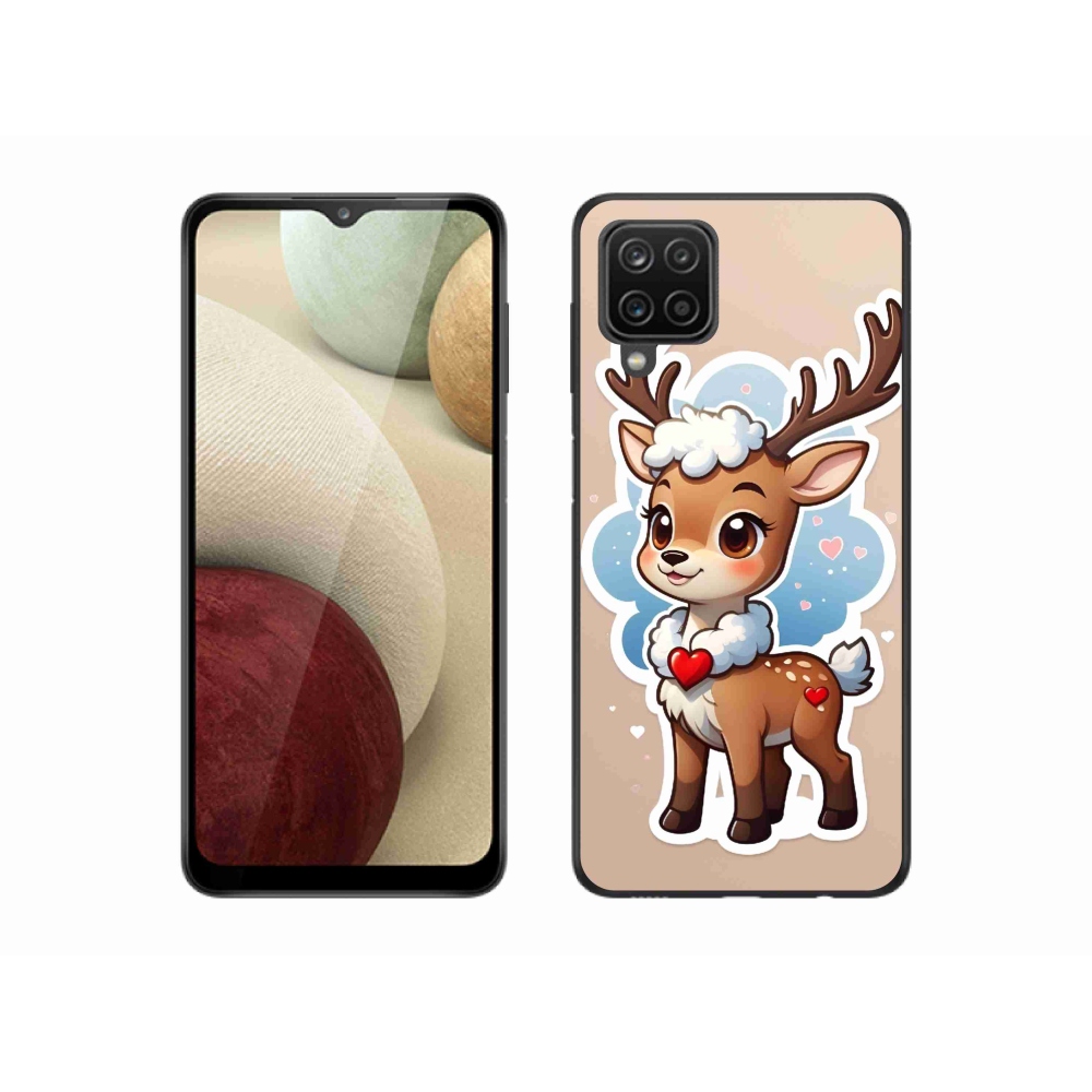 Zselés borítás mmCase Samsung Galaxy M12 készülékhez - rajzfilm rénszarvas