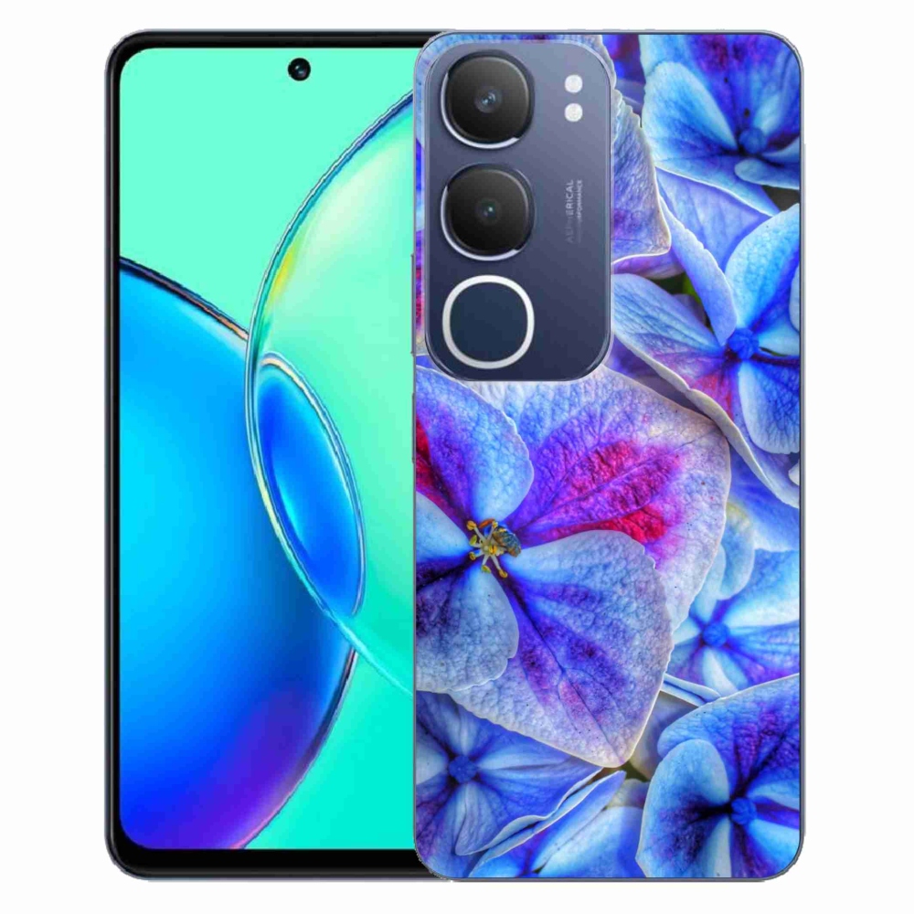 Gél védőhuzat mmCase a Vivo Y19s készülékhez - kék virágok 1
