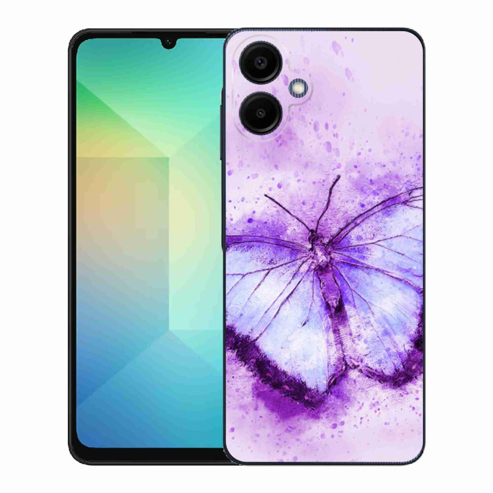 Zselés borítás mmCase Samsung Galaxy A06 4G - lila pillangóhoz