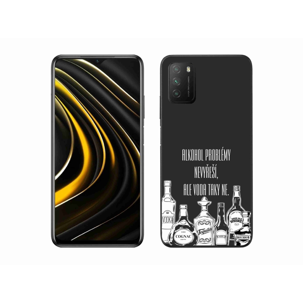 Gél borító mmCase a Xiaomi Poco M3-hoz - vicces szöveg fekete háttérrel