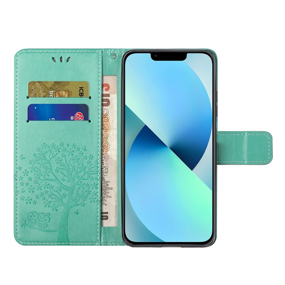 Fa könyvtáska iPhone 15 Pro Max készülékhez - teal színű
