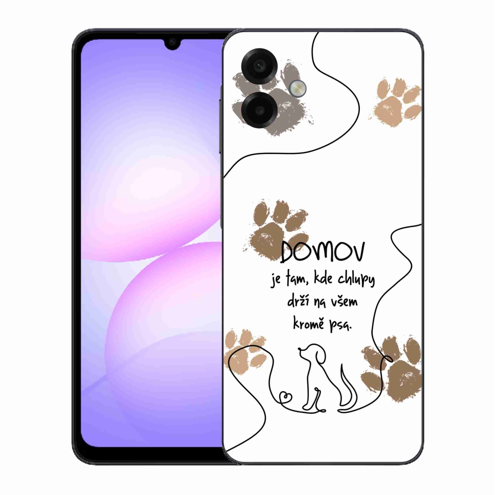 Gél borítás mmCase Samsung Galaxy A07 4G - kutya motívum fehér háttérrel