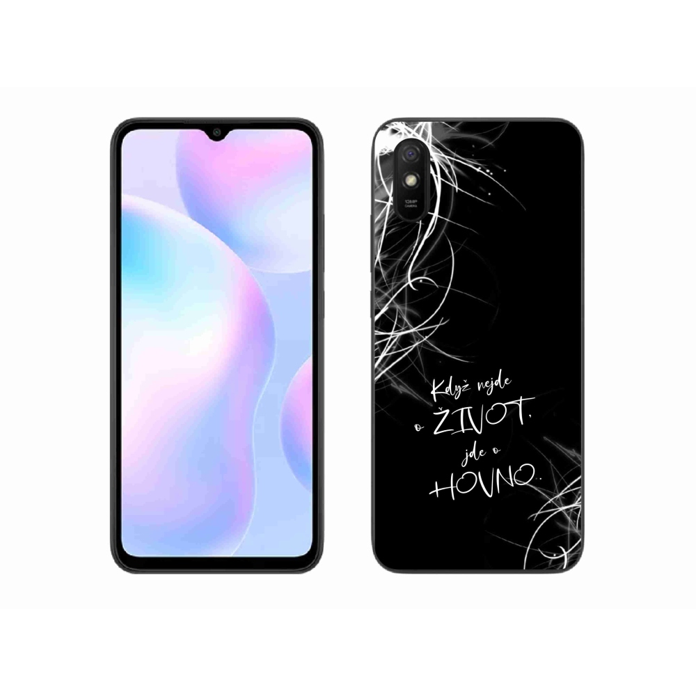 Gél borító mmCase a Xiaomi Redmi 9AT-hoz - vicces szöveg 16 fekete háttérrel