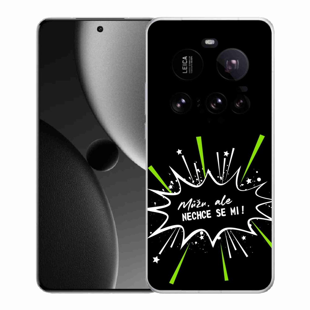 Gél borító mmCase a Xiaomi 15 Ultra számára - vicces szöveg 11 fekete háttérrel