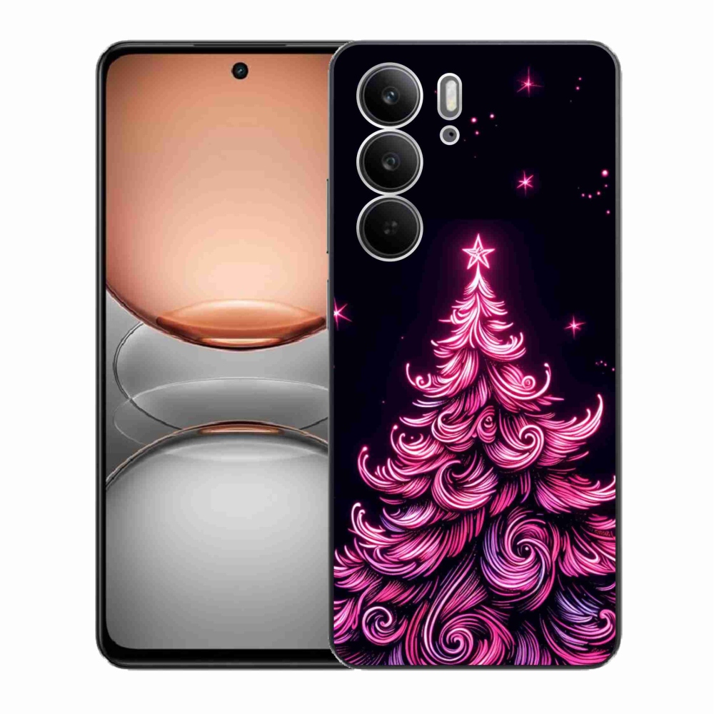Gél borítás mmCase a Realme C75 készülékhez - neon karácsonyfa 2