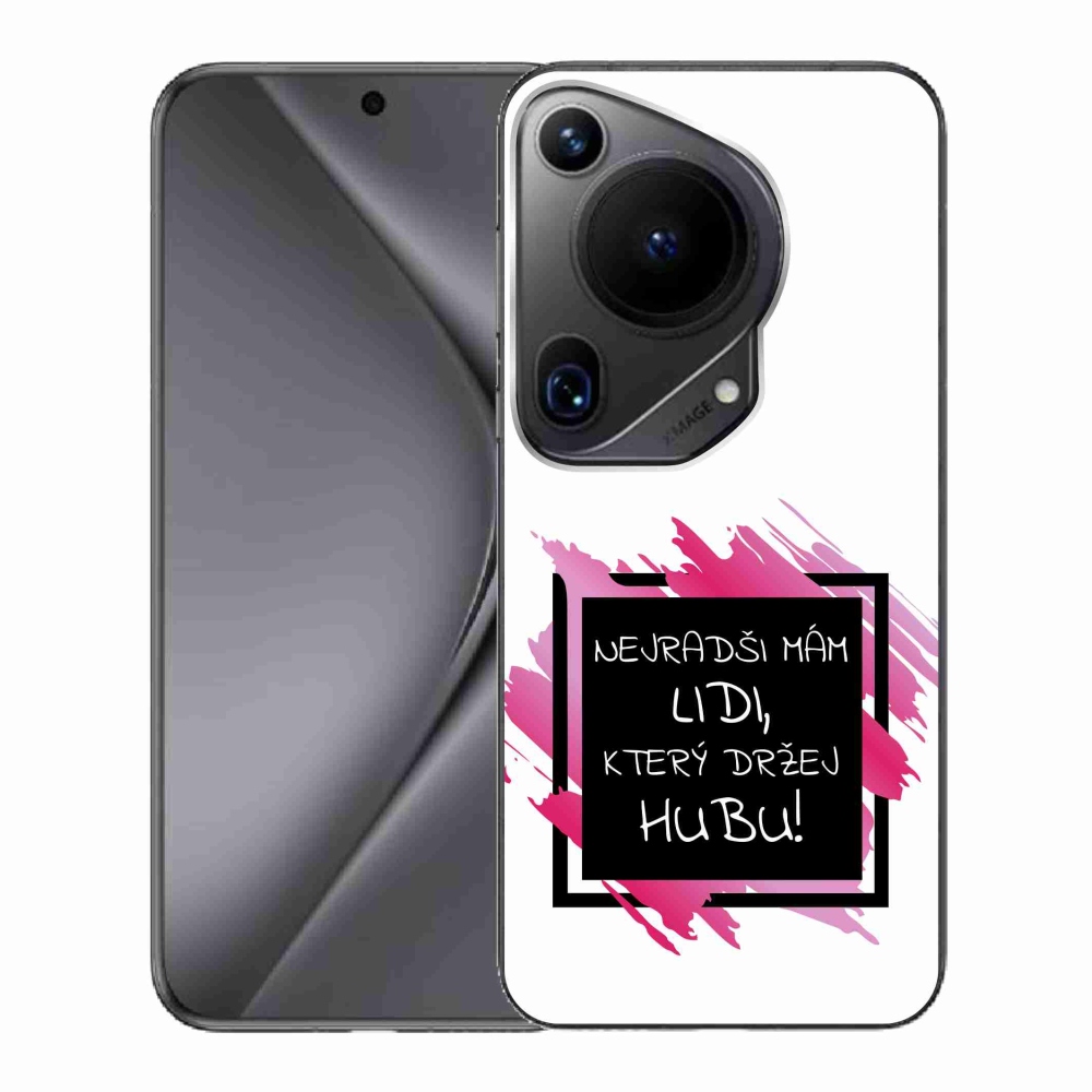 Gél borító mmCase a Huawei Pura 70 Ultra készülékhez - vicces szöveg 7 fekete-fehér háttérrel