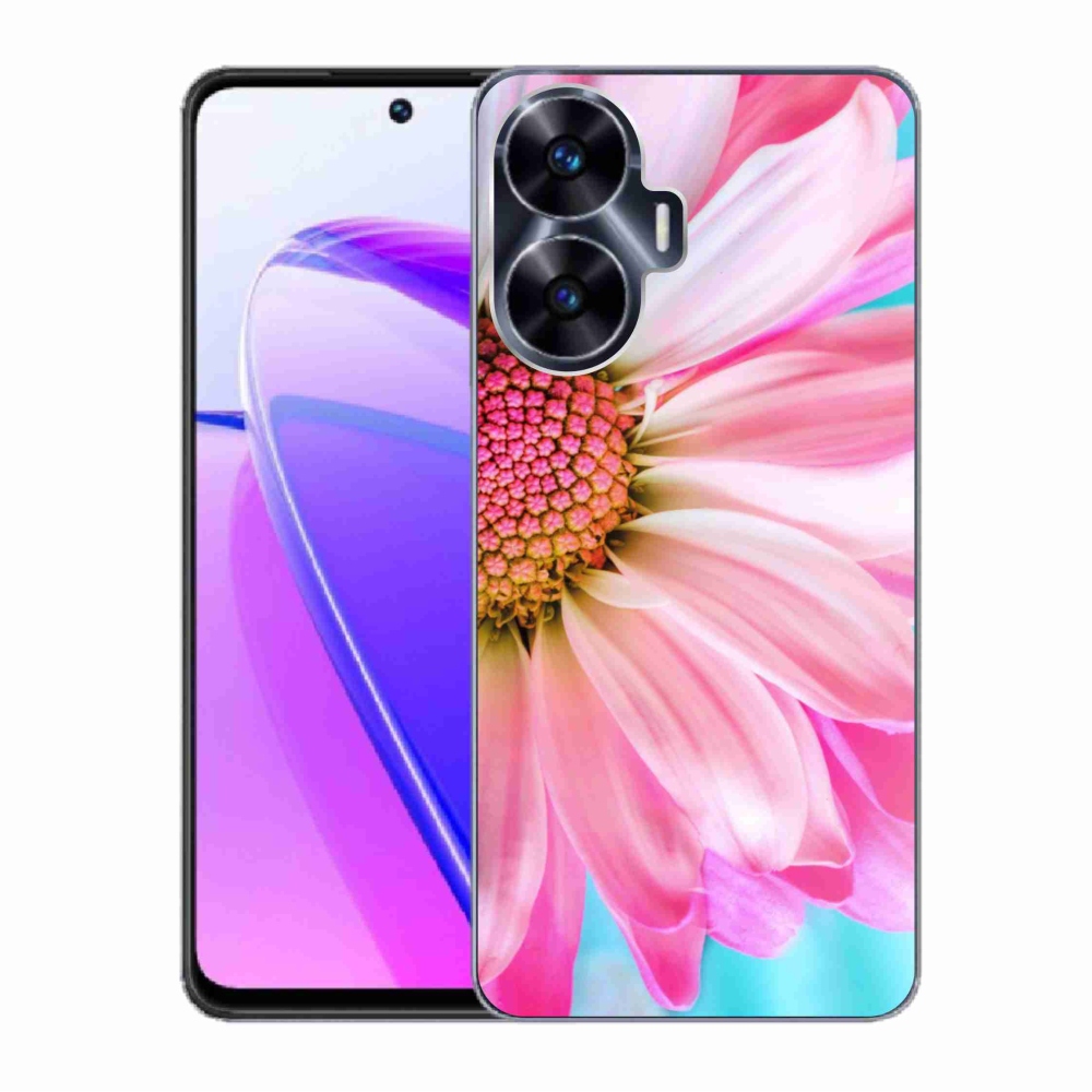 Gél borító mmCase a Realme C55 készülékhez - rózsaszín virág