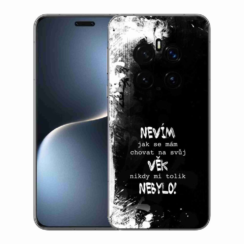 Gél borító mmCase a Honor Magic 7 Pro 5G készülékhez - vicces szöveg 14 fekete háttér