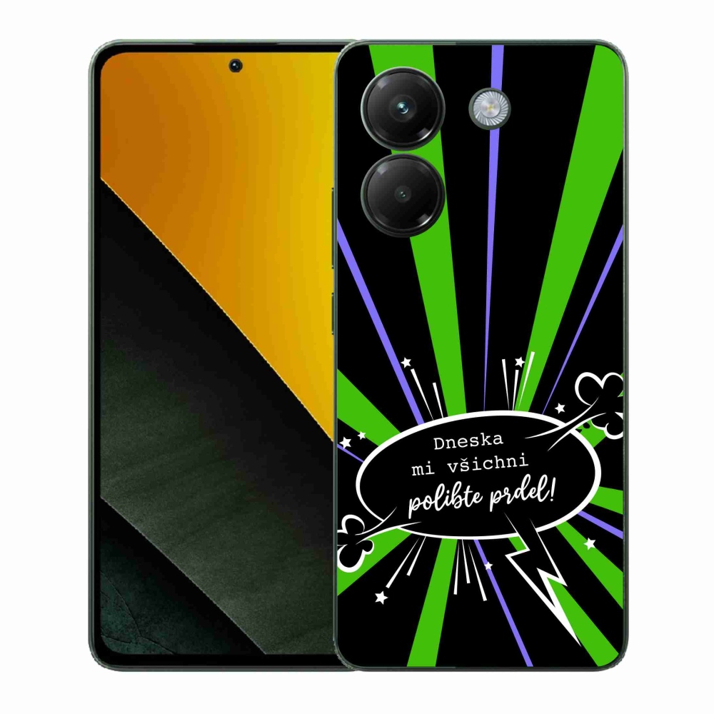 Gél borító mmCase a Xiaomi Poco M7 Pro 5G-hez - vicces szöveg 15 fekete háttérrel