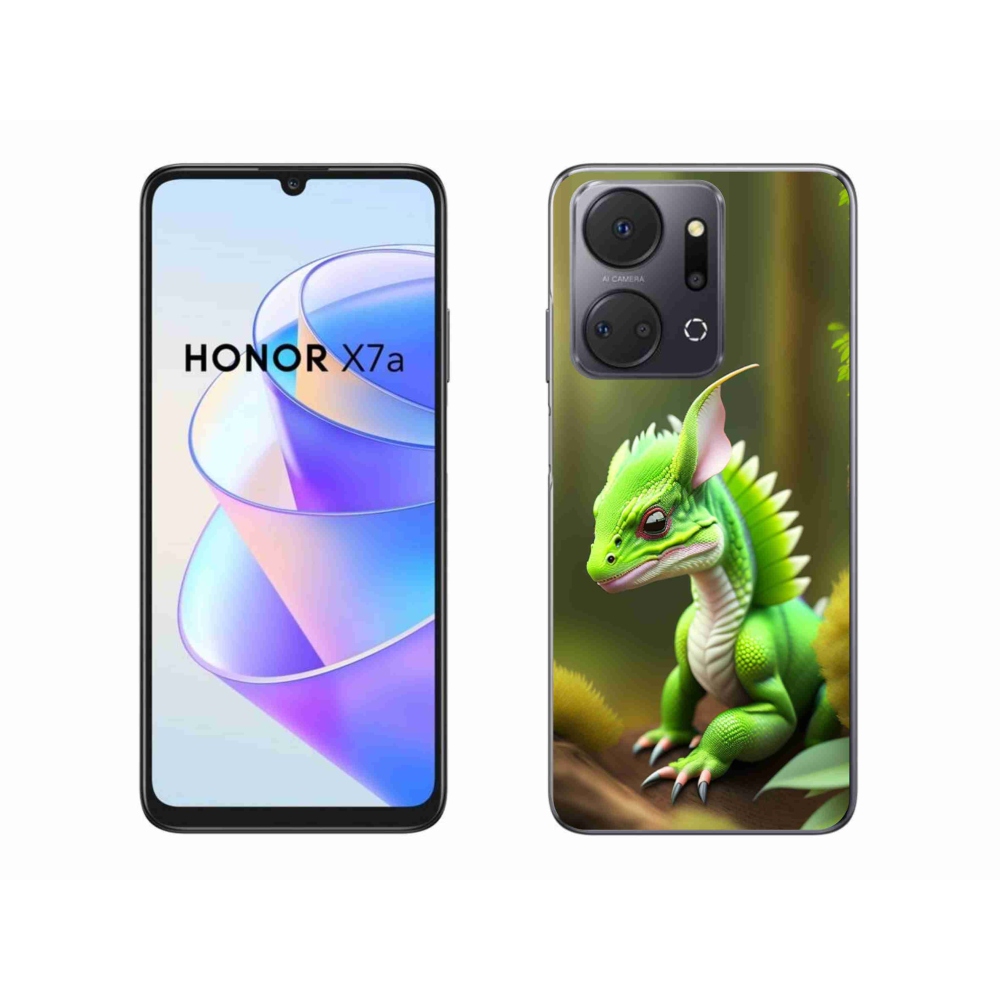 Zselés borítás mmCase a Honor X7a számára - zöld sárkány