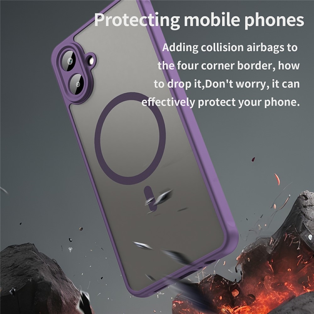 Matt zselés tok MagSafe tok a Samsung Galaxy A07 4G készülékre - lila