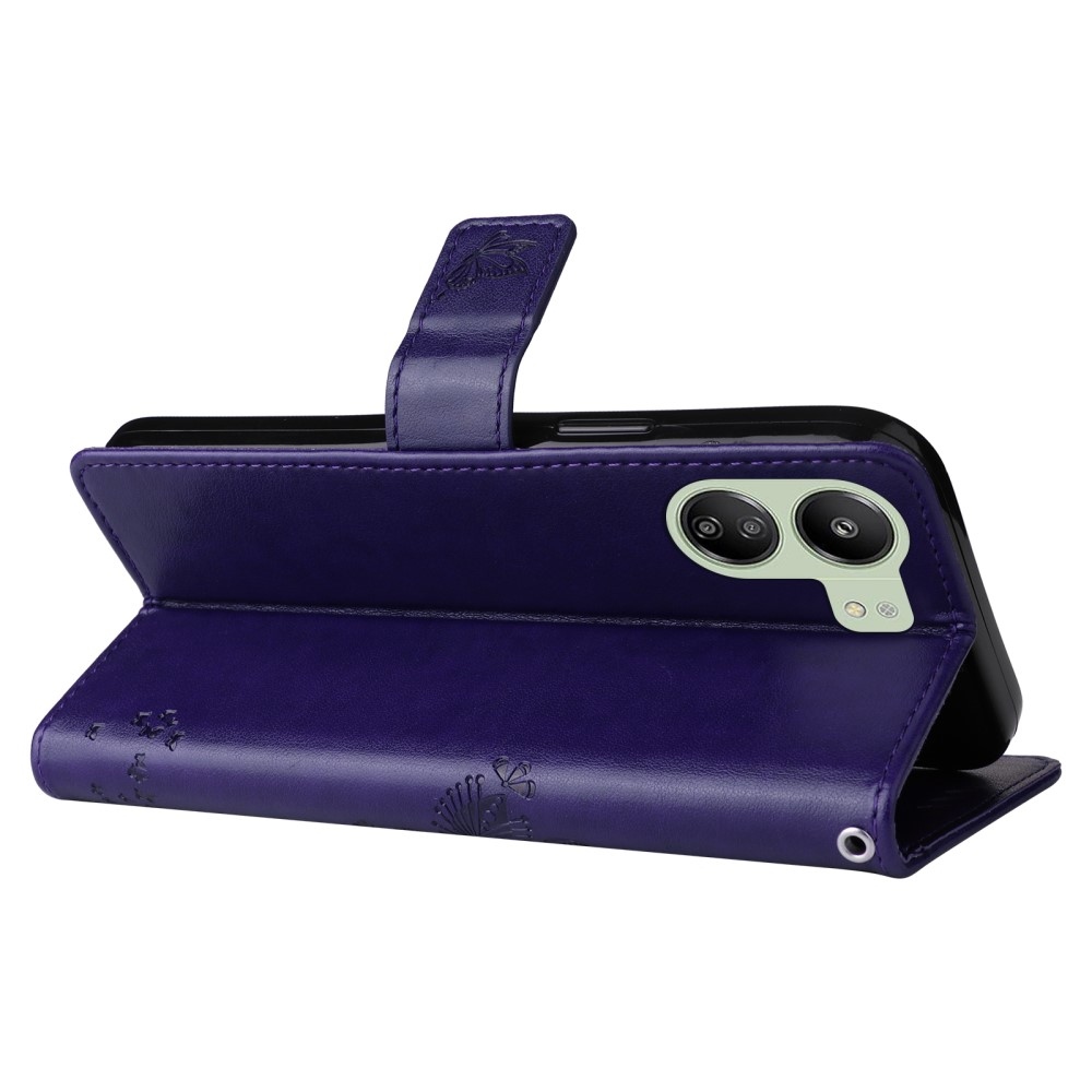 Fák könyvtáska Xiaomi Poco C65/Redmi 13C - sötétlila