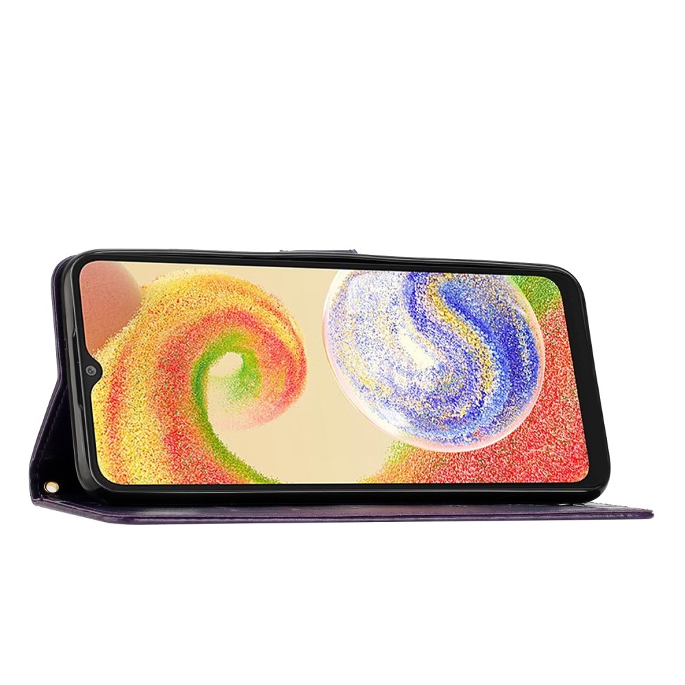 Virágok könyv tok Samsung Galaxy A06 4G - sötét lila