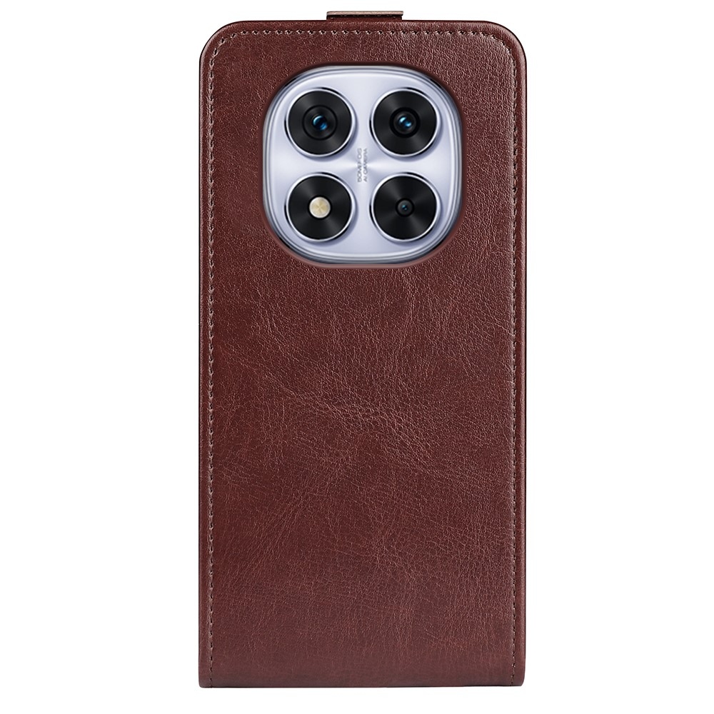 Függőleges könyvtáska Xiaomi Redmi Note 14 Pro 5G/Poco X7 5G számára - barna