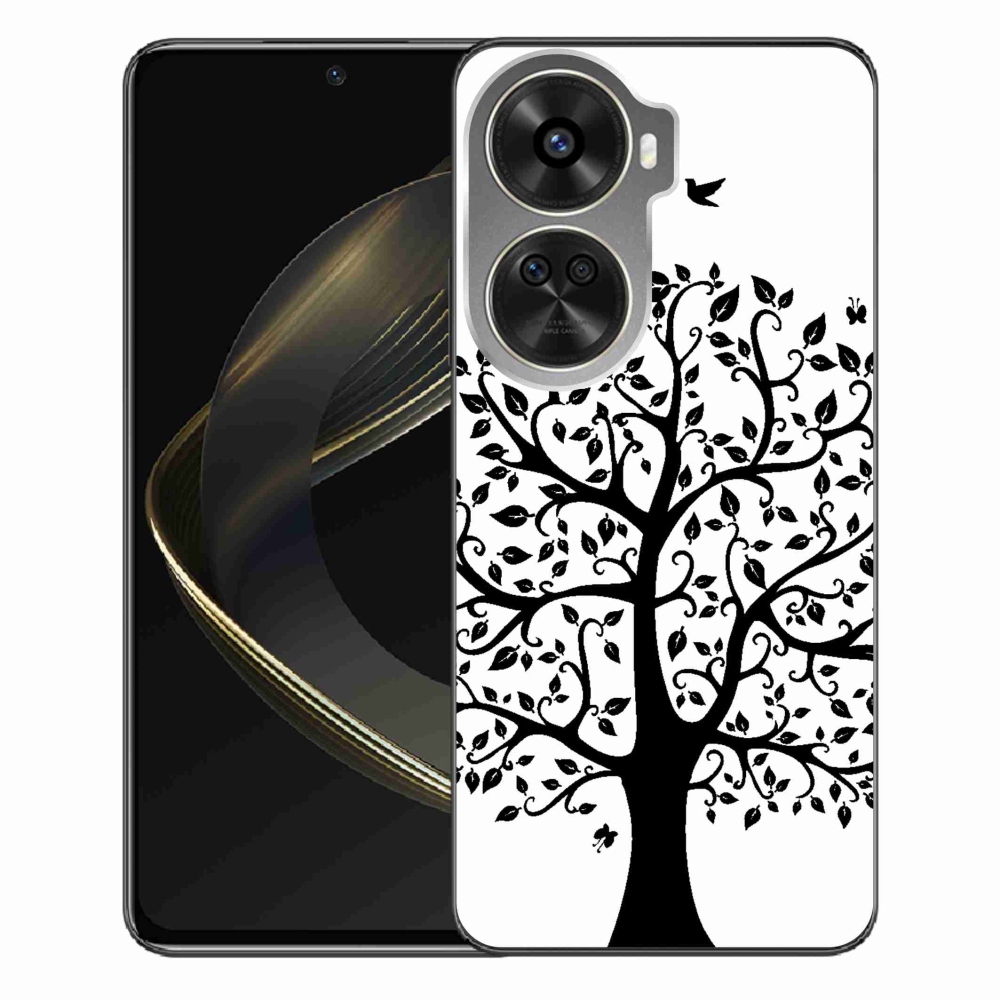 Gél borítás mmCase a Huawei Nova 12 SE-hez - fekete és fehér fa