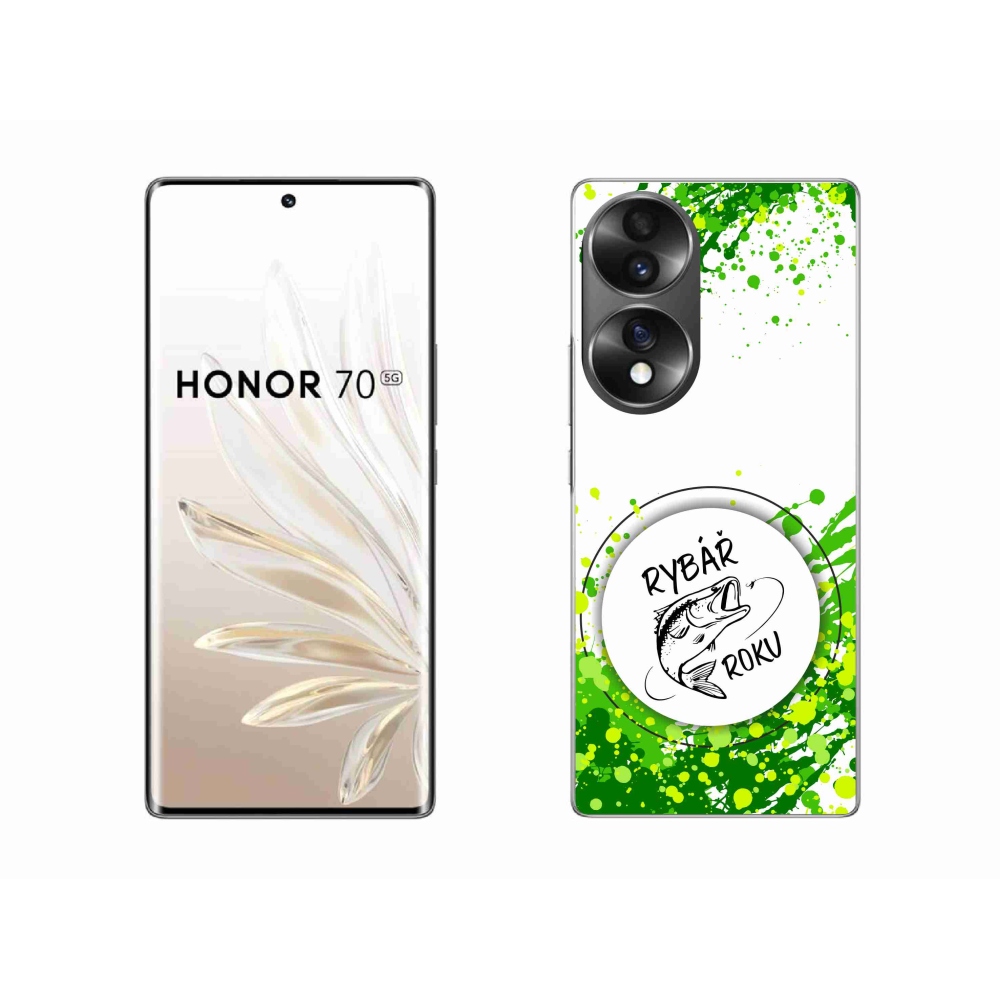 Zselés borító mmCase a Honor 70 számára - Az év horgásza fehér háttérrel