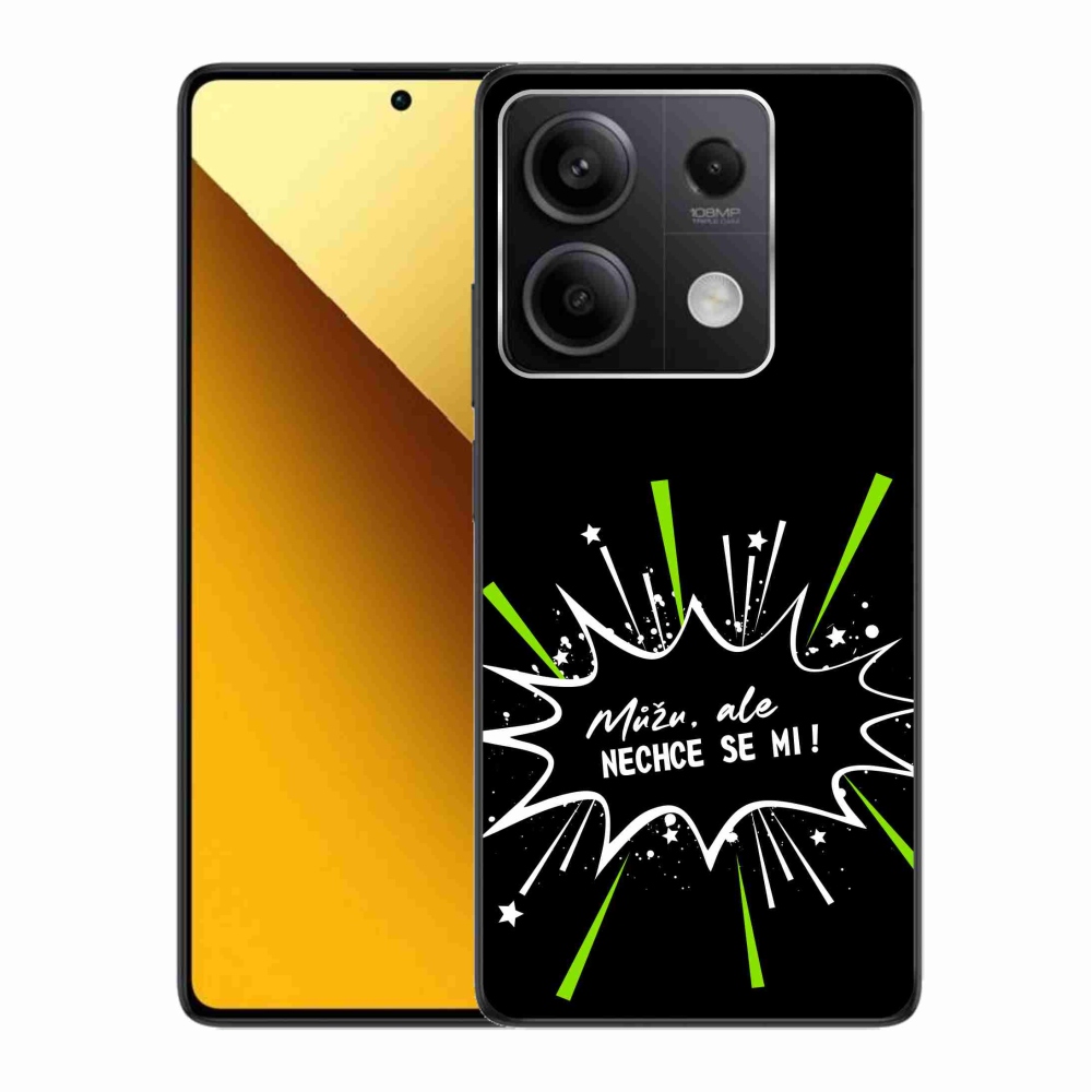 Gél borító mmCase a Xiaomi Redmi Note 13 5G-hez - vicces szöveg 11 fekete háttérrel