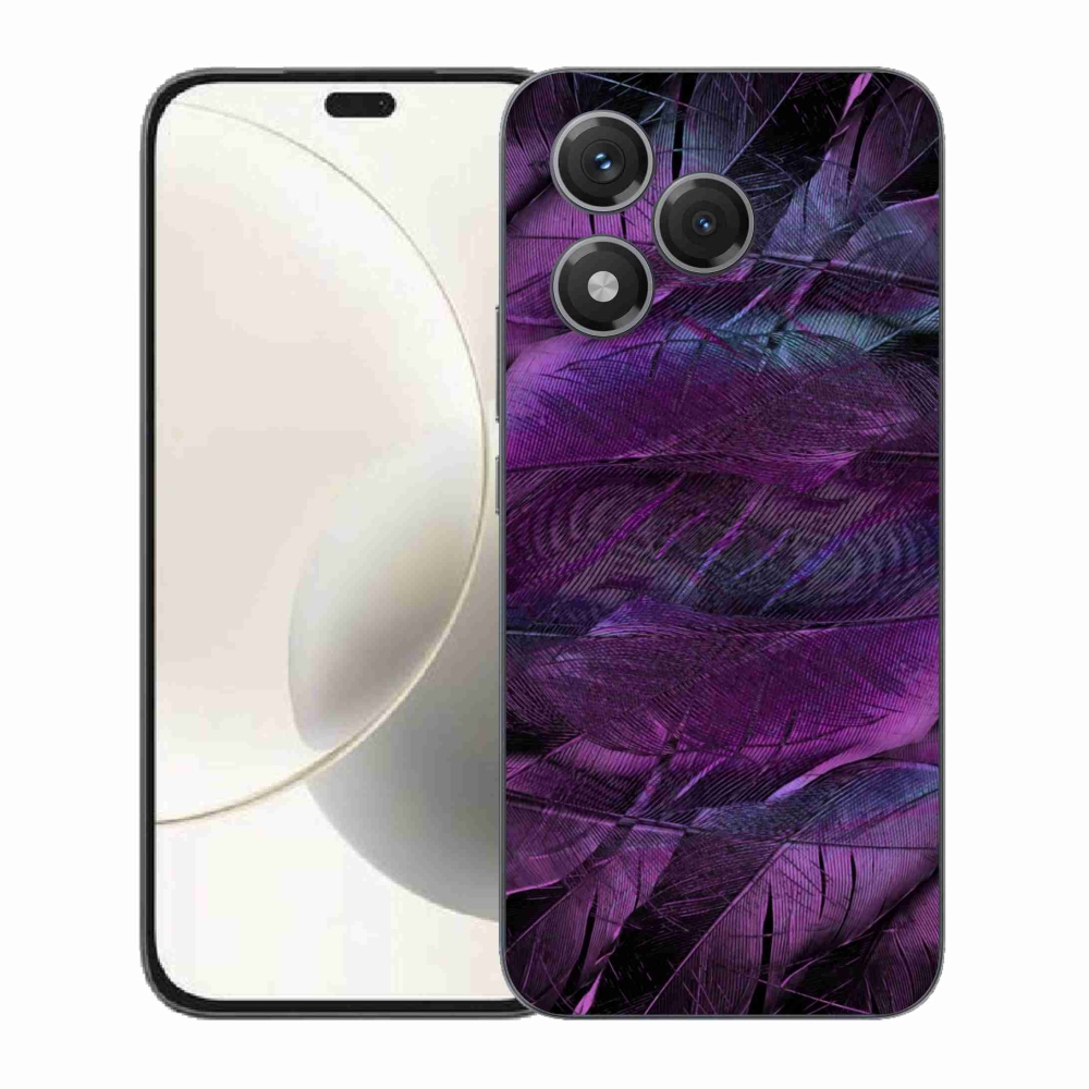 Zselés borítás mmCase a Honor 400 Lite-hoz - lila tollak