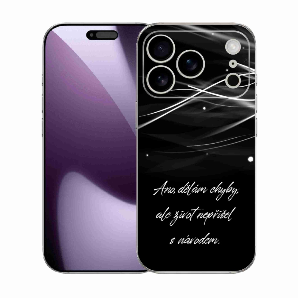 Zselés borítás mmCase iPhone 17 Pro készülékhez - idézőjel fekete háttér