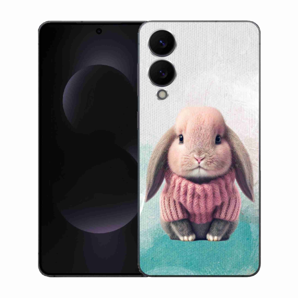 Gél borítás mmCase Samsung Galaxy S25 Edge készülékhez - nyúl pulóverben