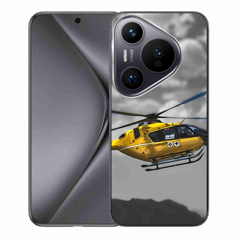 Zselés borítás mmCase a Huawei Pura 70 Pro készülékhez - sárga helikopter