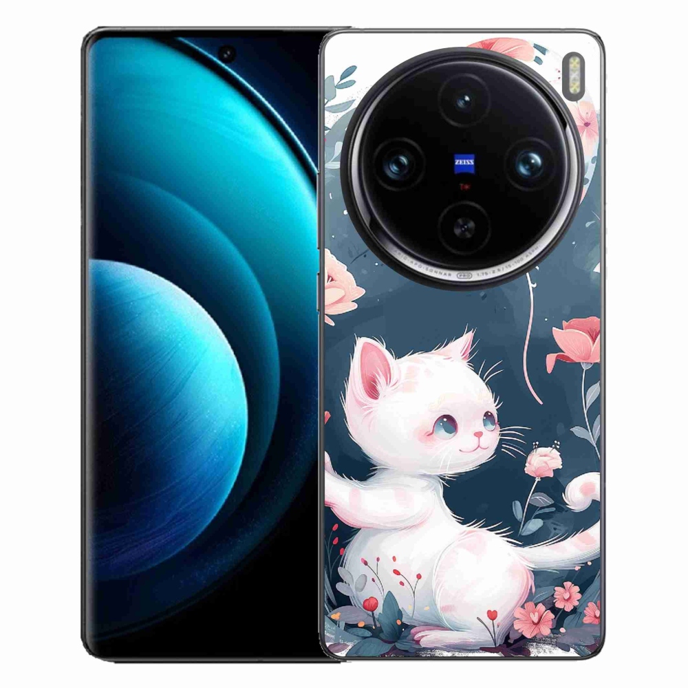 Zselés borítás mmCase a Vivo X100 Pro 5G készülékhez - cica lufival