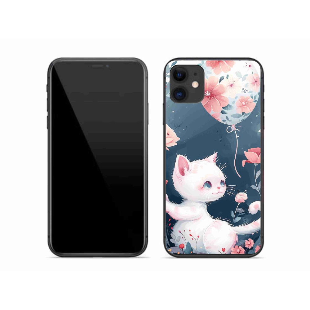 Gél borítás mmCase iPhone 11 készülékhez - cica lufival