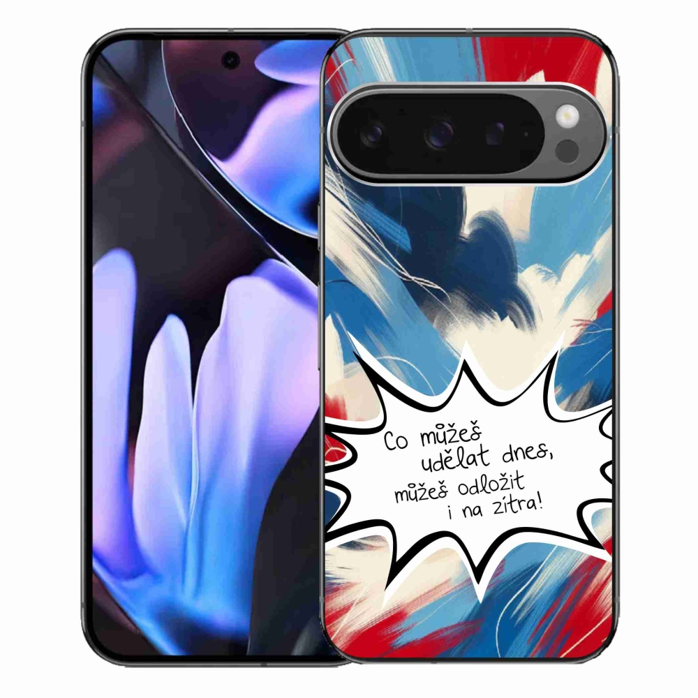 Gél borítás mmCase a Google Pixel 9 Pro XL-hez - vicces szöveg 9 fehér háttér