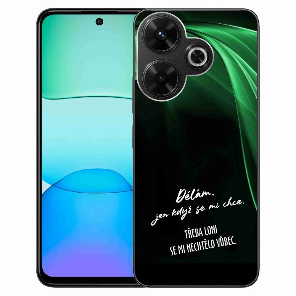 Gél borító mmCase a Xiaomi Redmi 13 4G/Poco M6 4G számára - vicces szöveg 12 fekete háttérrel