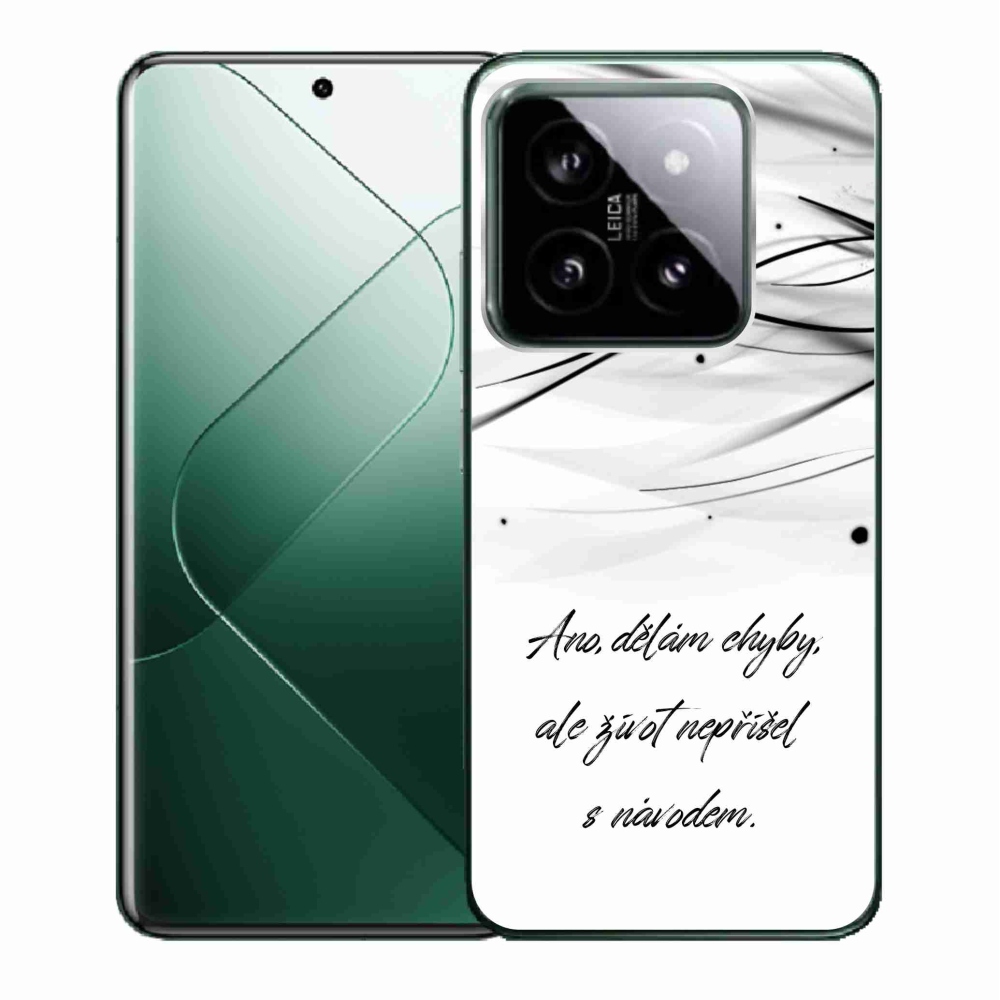 Gél borító mmCase a Xiaomi 14-hez - idézet fehér háttérrel