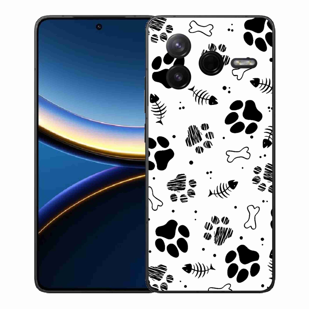 Gél borítás mmCase a Xiaomi Poco F7 Pro számára - kutyamancsok 1