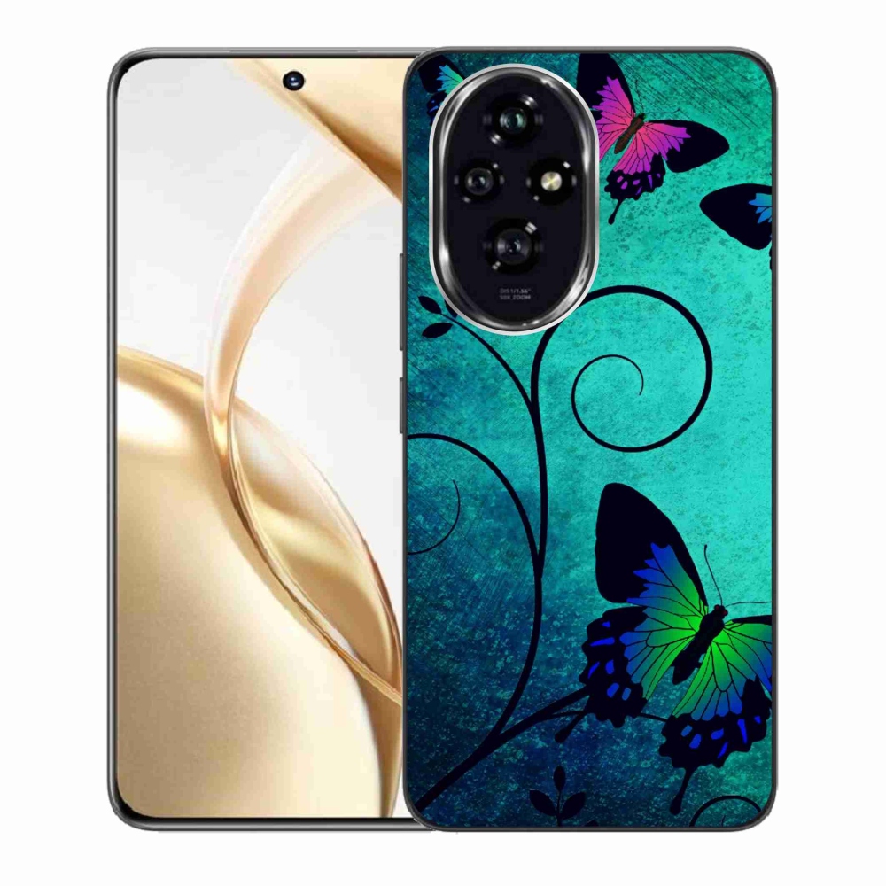 Zselés borító mmCase a Honor 200 5G számára - színes pillangók