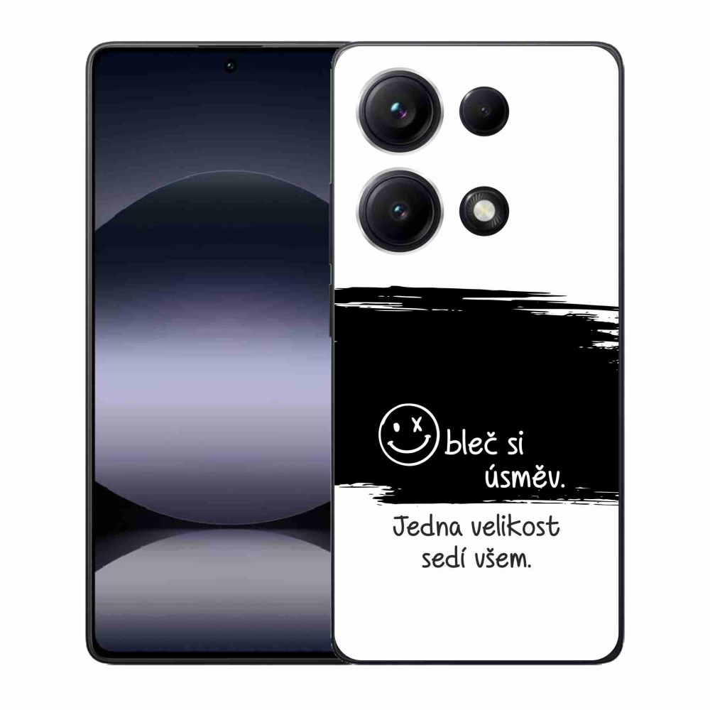 Gél borító mmCase a Xiaomi Redmi Note 14S számára - vicces szöveg 8 fekete és fehér háttérrel