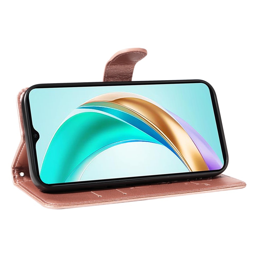 Virágos könyv tok a Honor X6b készülékhez - rózsaarany