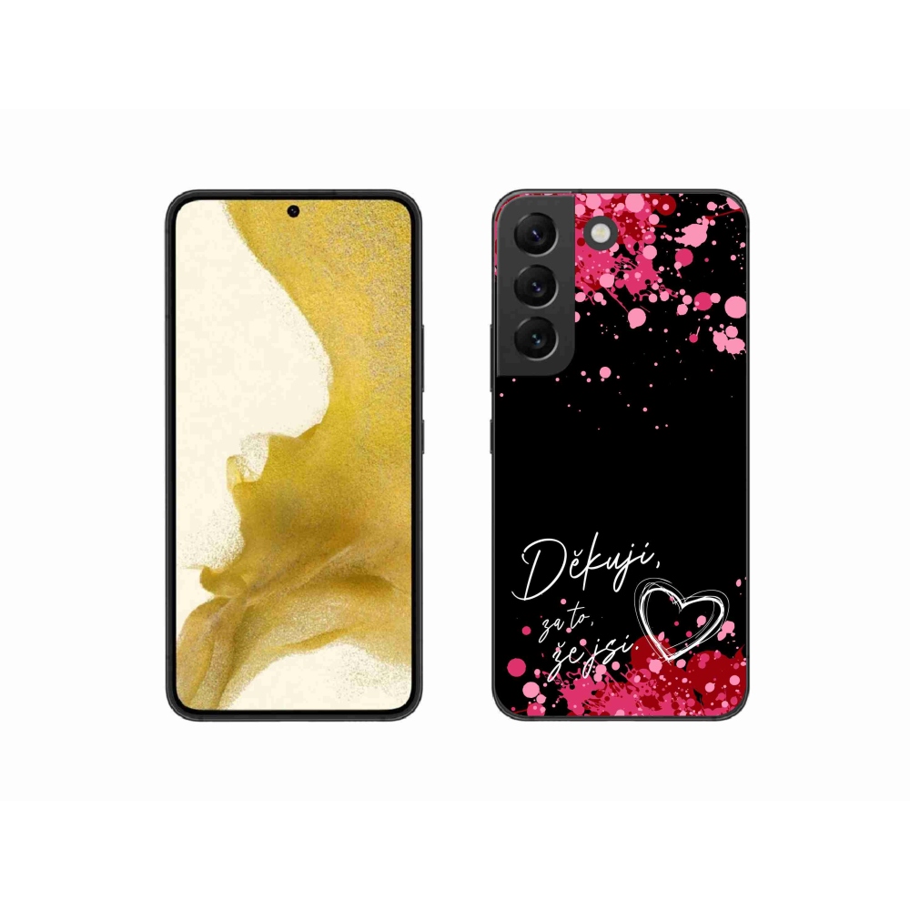 Gél borítás mmCase Samsung Galaxy S22 5G - text in love 2 fekete háttér