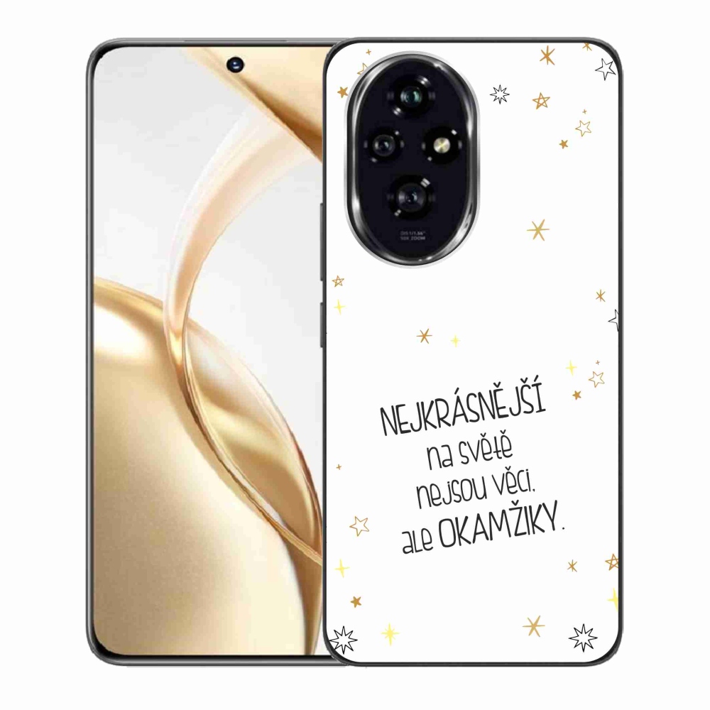 Gél védőhuzat mmCase a Honor 200 5G készülékhez - Idézet 4 fehér háttér