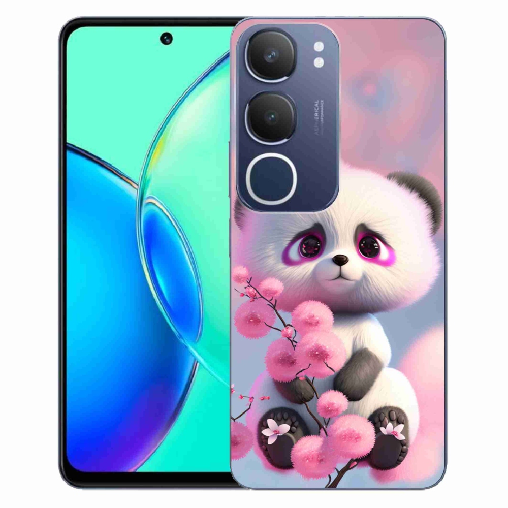 Gél borító mmCase a Vivo Y19s készülékhez - aranyos panda 1