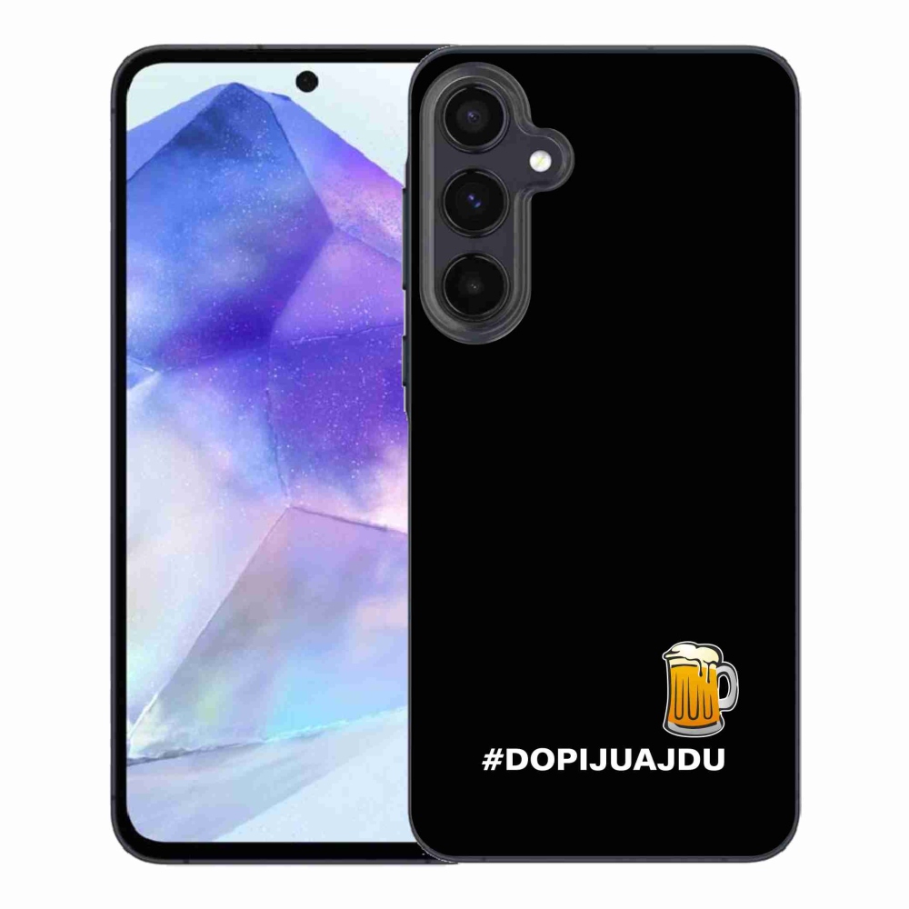 Gél borító mmCase Samsung Galaxy A55 5G - sör motívum 1 fekete háttér