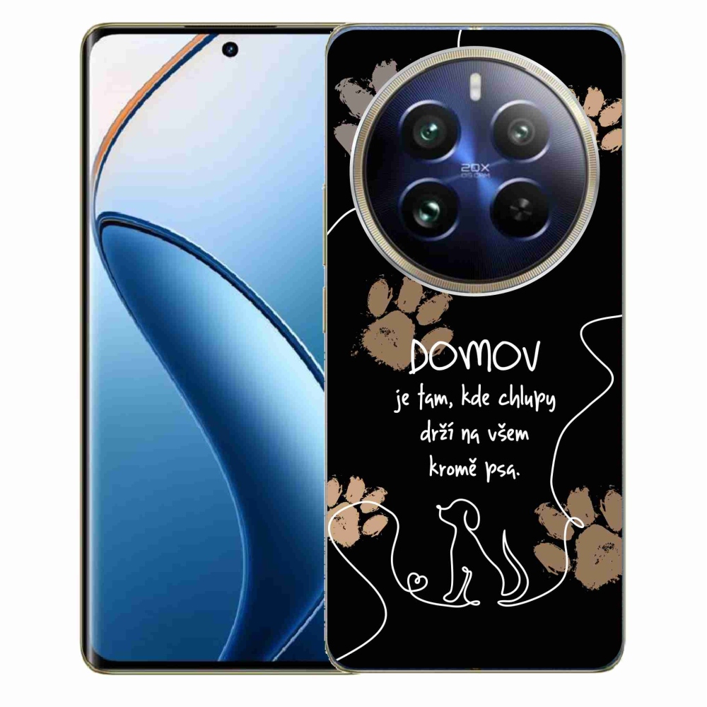 Gél borítás mmCase a Realme 12 Pro 5G/12 Pro+ 5G számára - kutya motívum fekete háttérrel