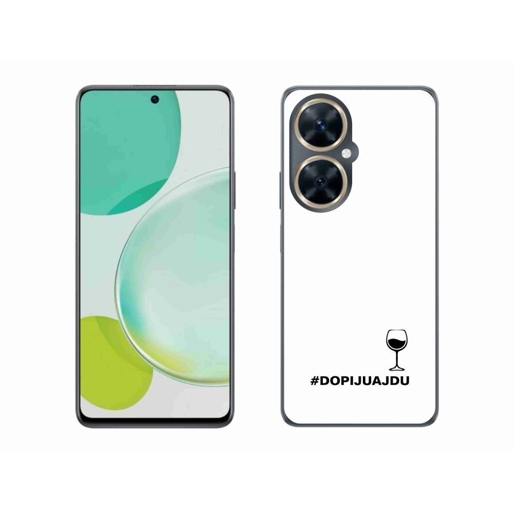 Gél borítás mmCase a Huawei Nova 11i készülékhez - bor motívum fehér háttérrel