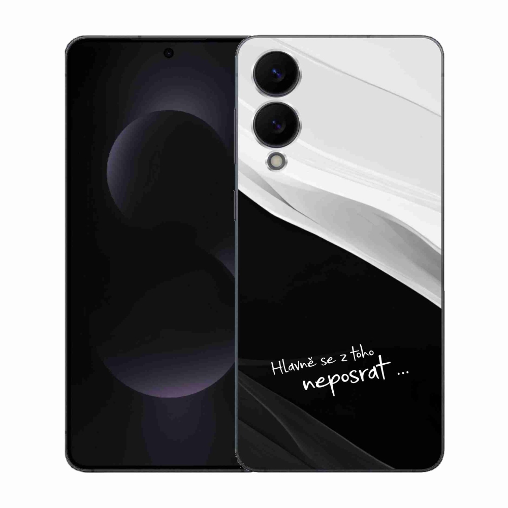 Gél borító mmCase Samsung Galaxy S25 Edge készülékhez - vicces szöveg 13 fekete és fehér háttérrel