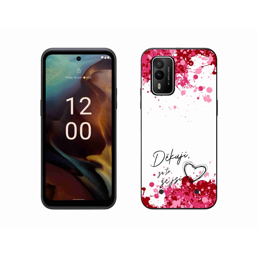 Zselés borító mmCase a Nokia XR21 készülékhez - szerelmes szöveg 2 fehér háttér