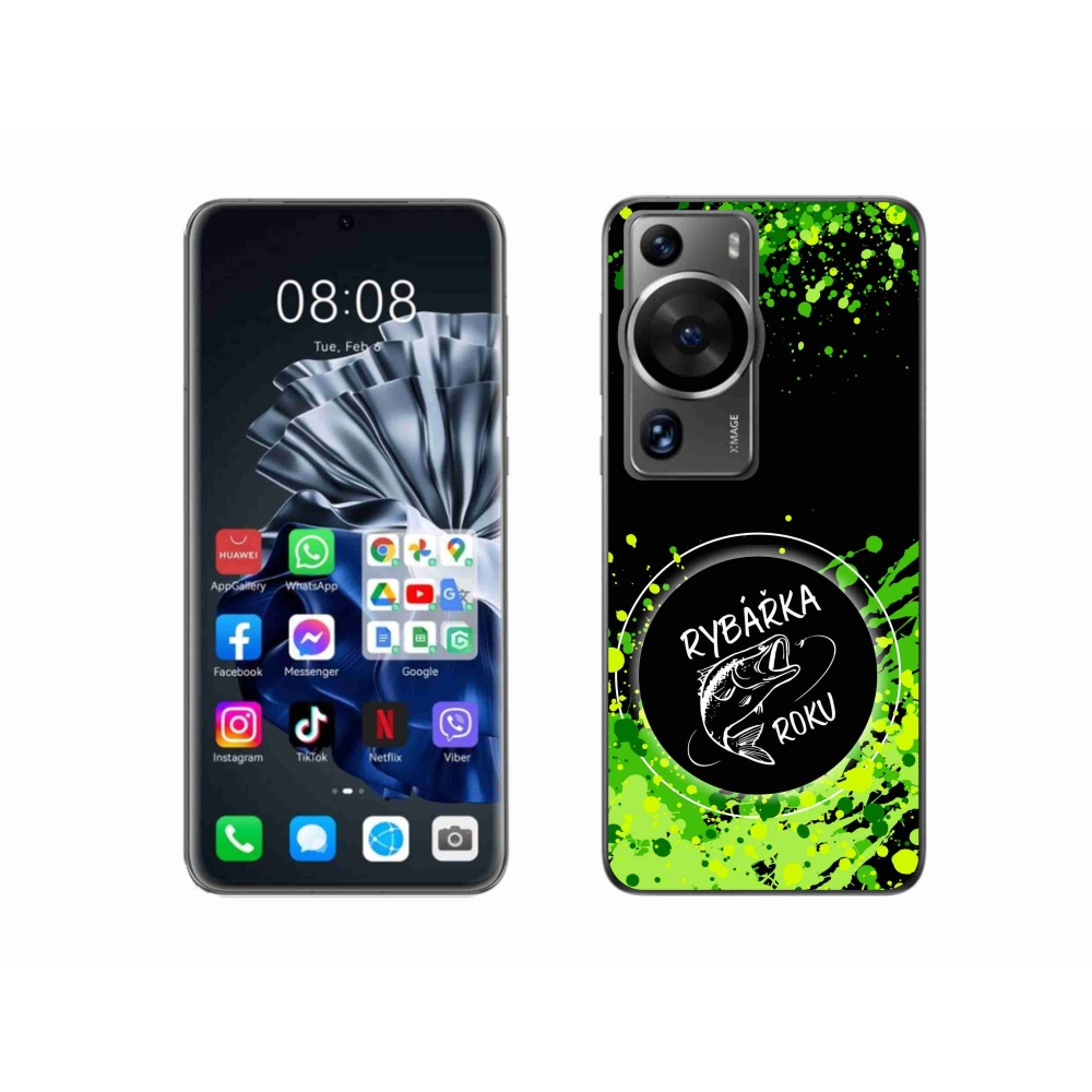 Gél borító mmCase a Huawei P60 Pro készülékhez - szöveg szerelemben fekete háttérrel