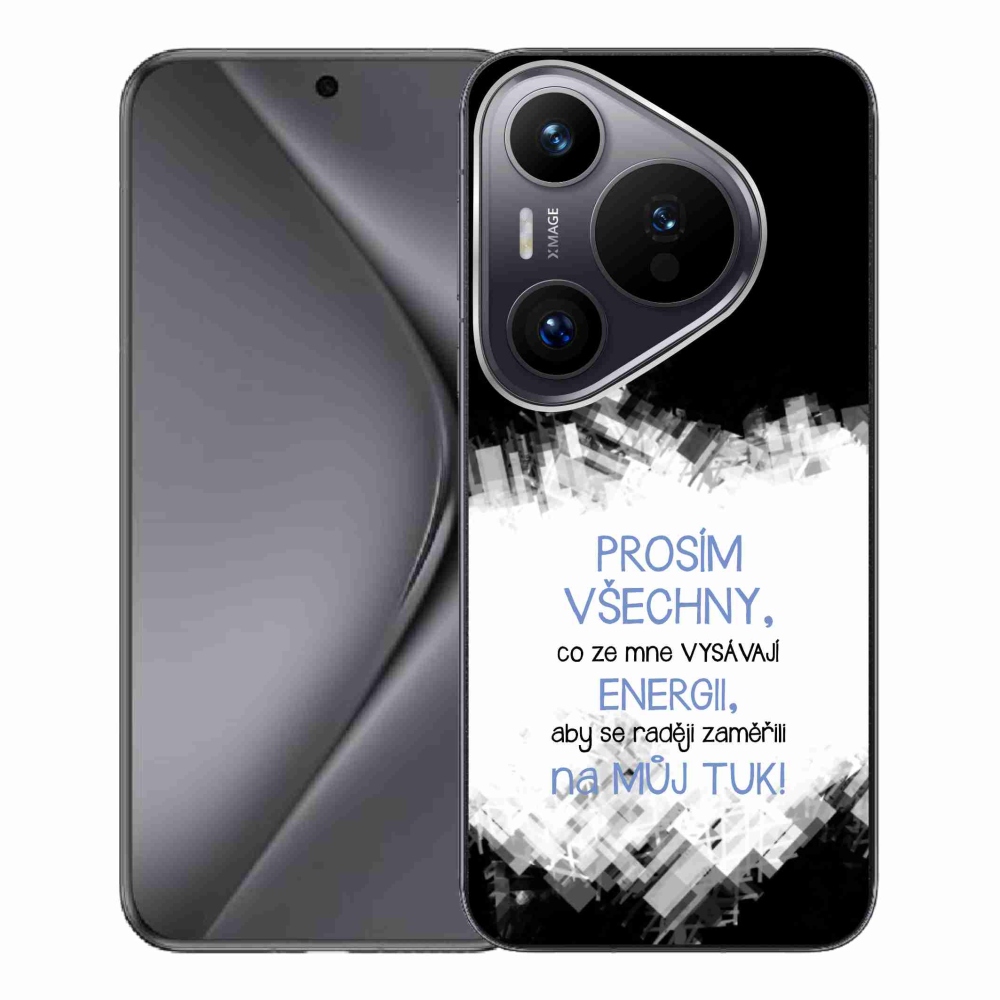 Gél borító mmCase a Huawei Pura 70 Pro készülékhez - vicces szöveg 1 kék