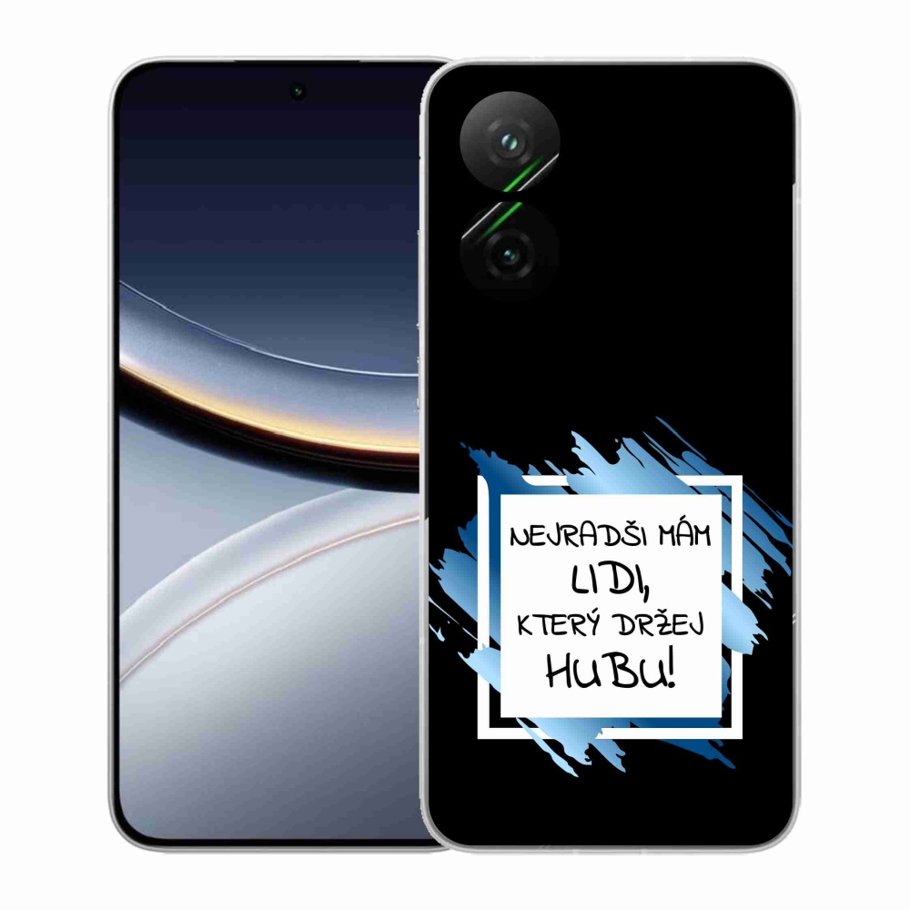 Gél borító mmCase a Xiaomi Poco F7 5G számára - vicces szöveg 7 fehér és fekete háttérrel