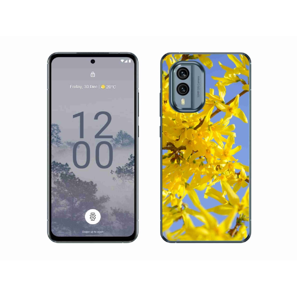 Zselés borítás mmCase a Nokia X30 5G készülékhez - sárga virágok