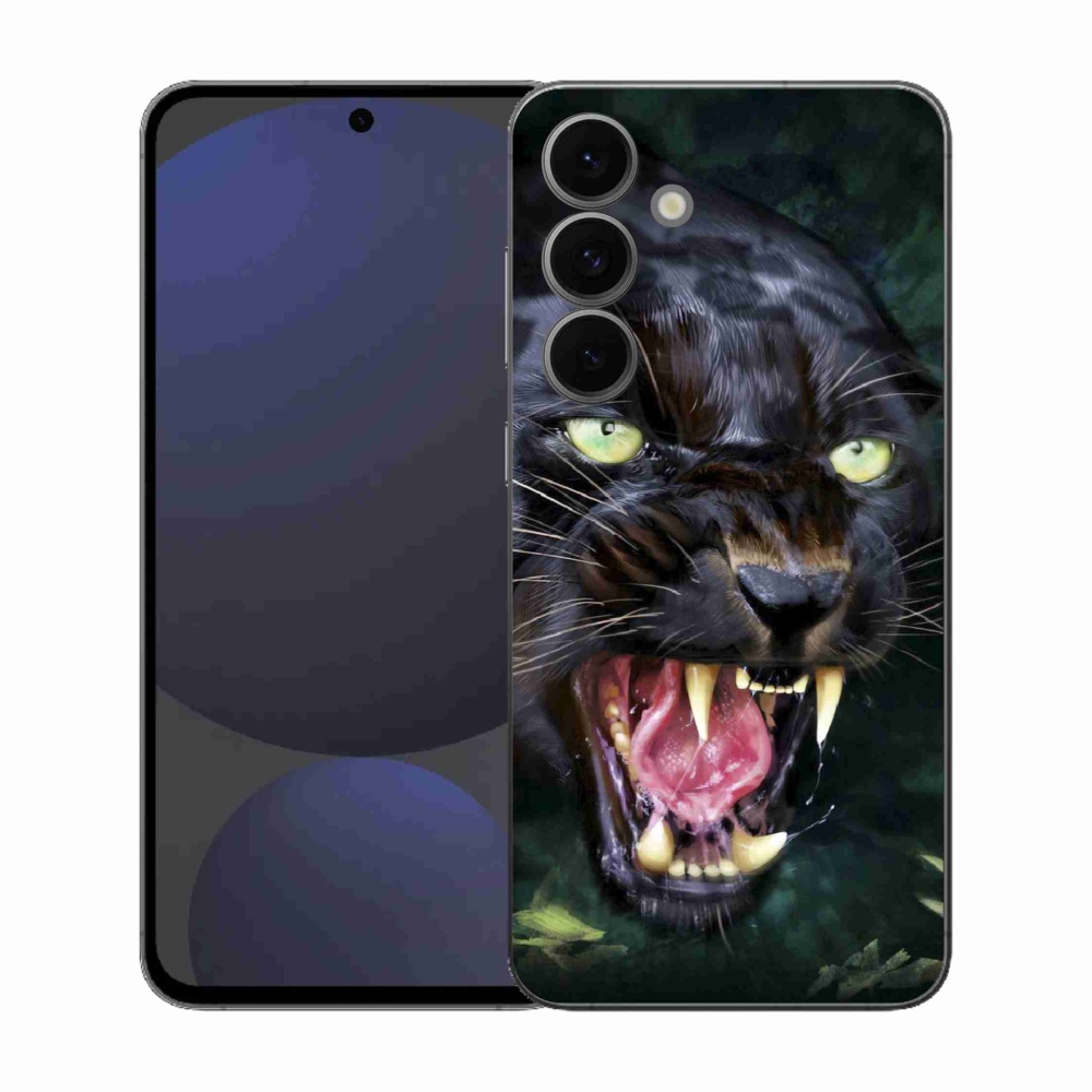 Zselés borítás mmCase Samsung Galaxy S25 FE - dühös fekete párduchoz