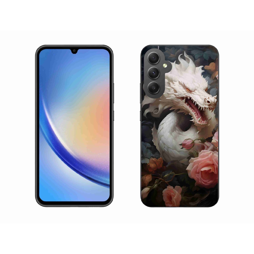 Gél védőhuzat mmCase Samsung Galaxy A34 5G - fehér sárkányhoz