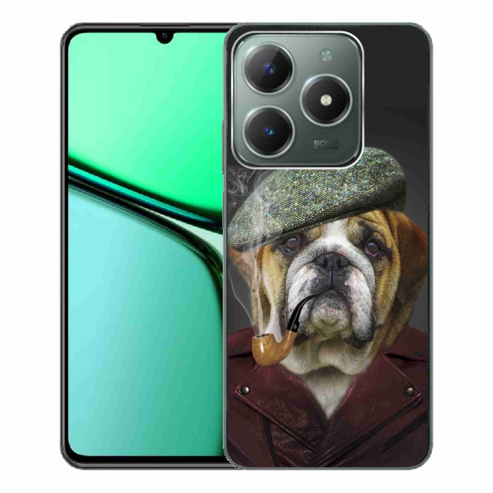 Zselés borítás mmCase a Realme C61 készülékhez - kutya csővel